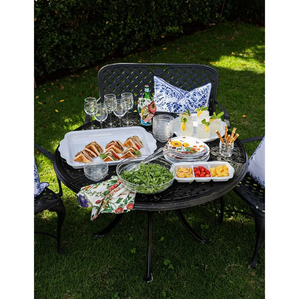 Berry & Thread French Whitewash Triple Section Server - White, Melamine