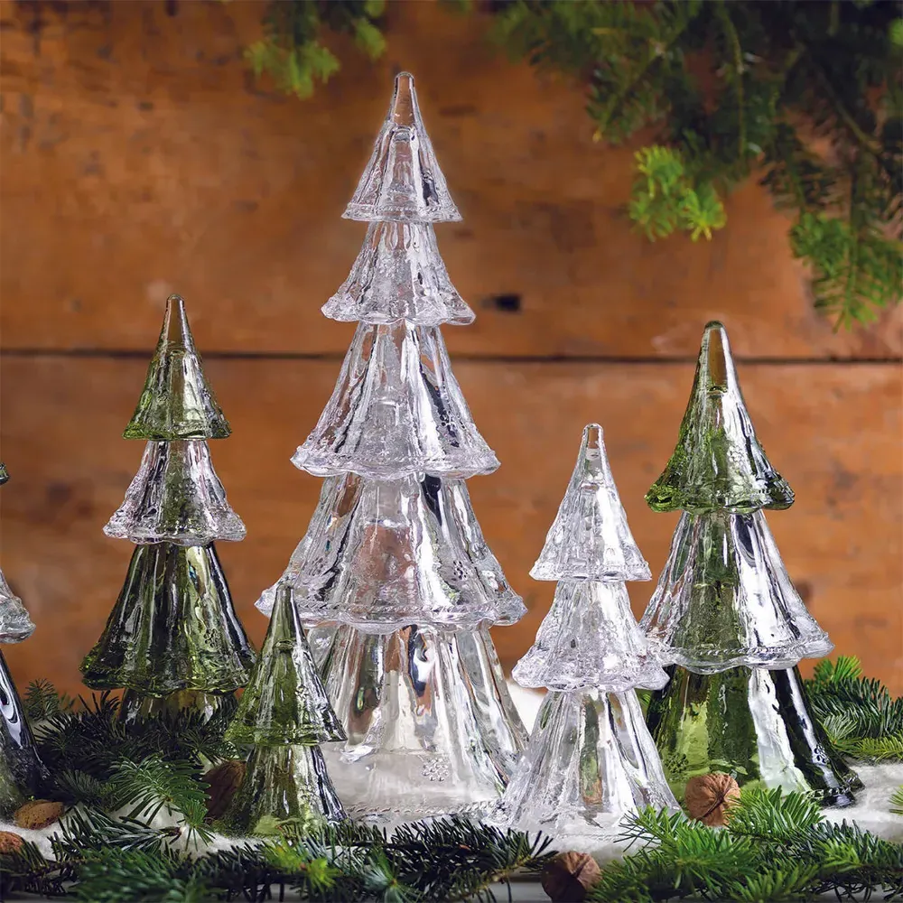 Berry & Thread Glass Trees Set of 3 - Clear