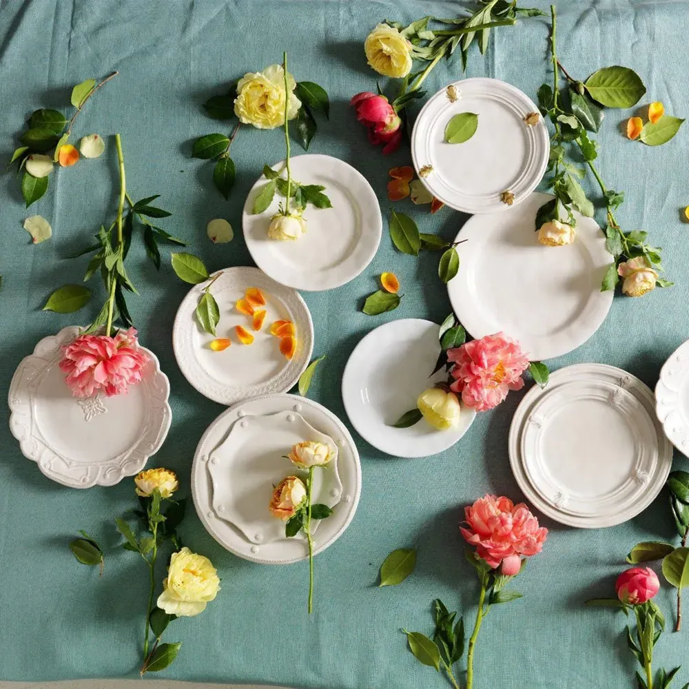 Berry & Thread Scallop Salad Plate - Whitewash, Ceramic