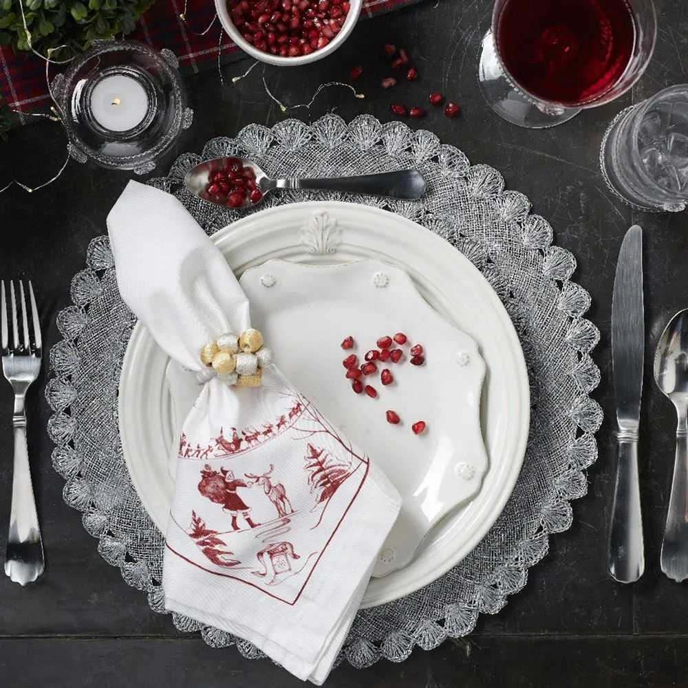 Berry & Thread Scallop Salad Plate - Whitewash, Ceramic