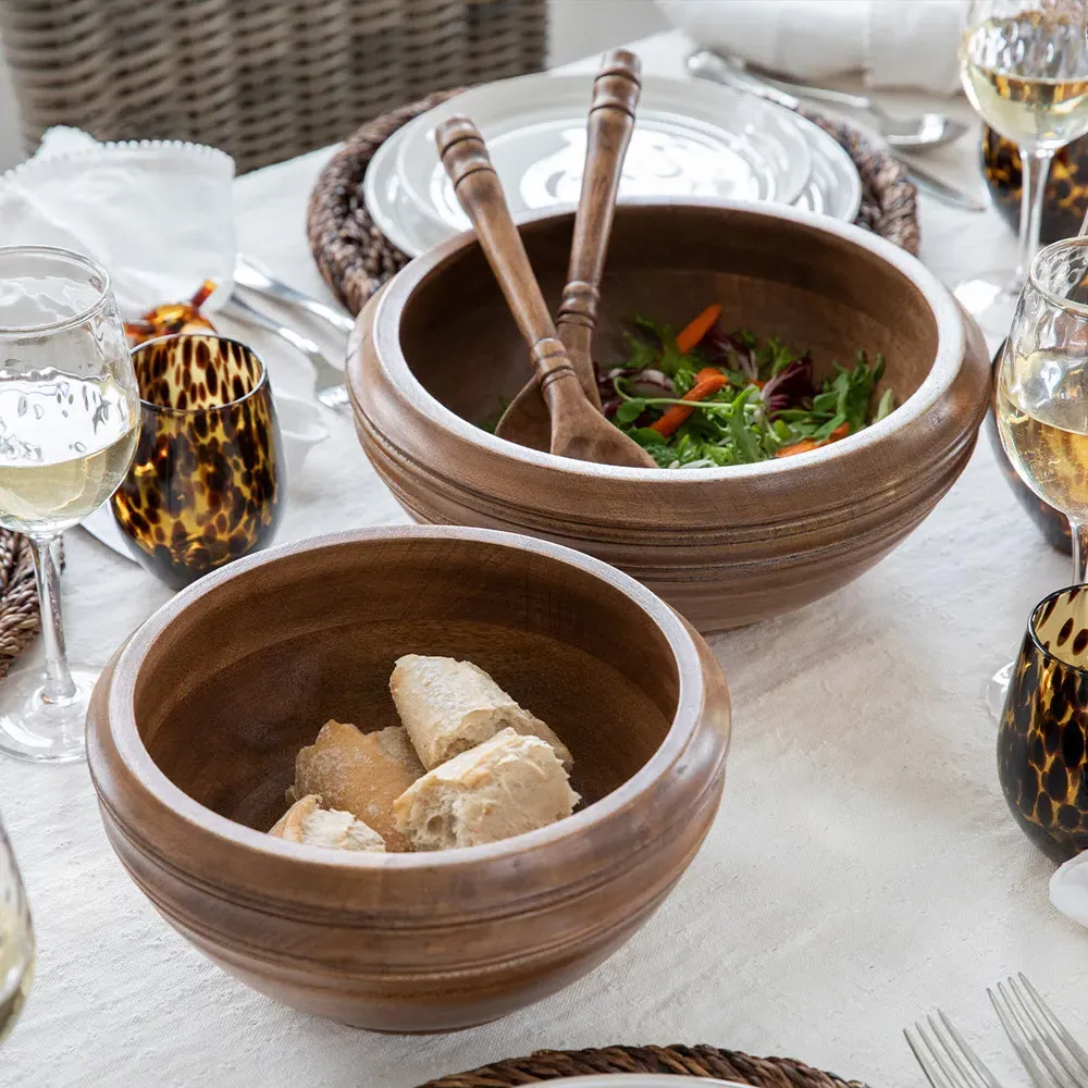 Bilbao Salad Servers - Brown, Wood