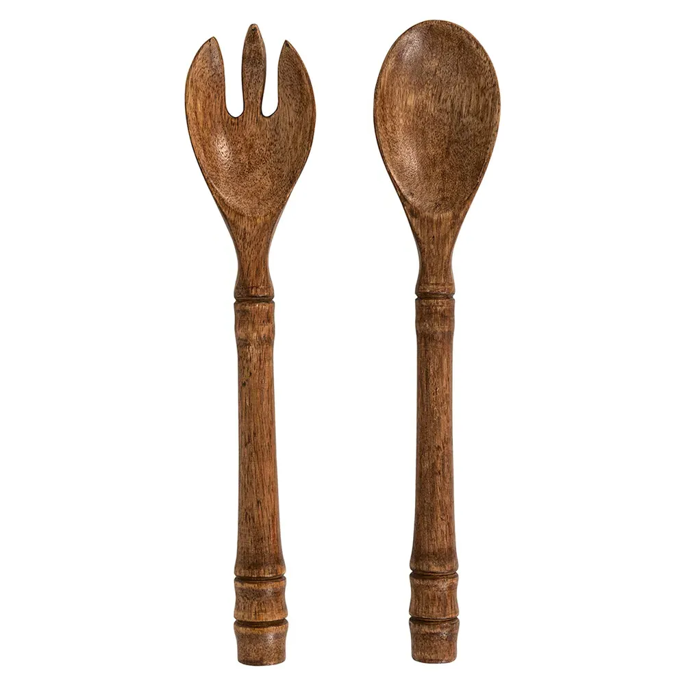 Bilbao Salad Servers - Brown, Wood image