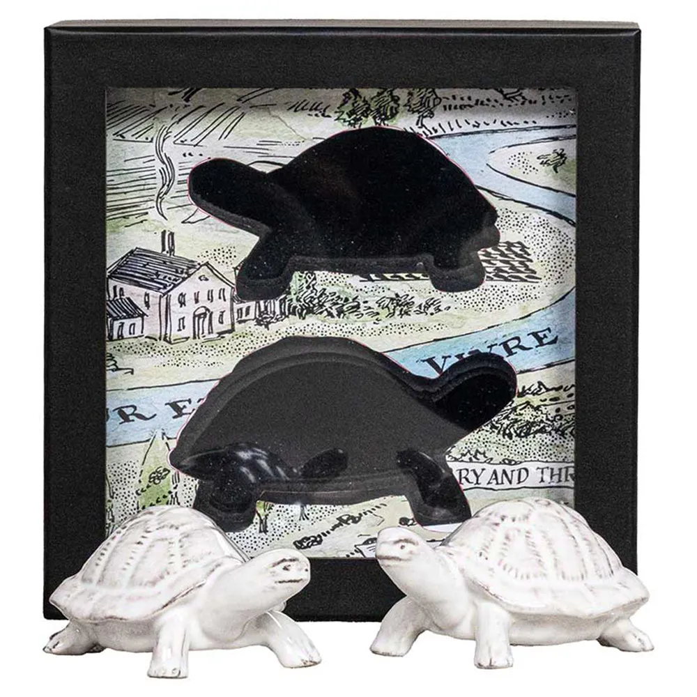 Clever Creatures Turtle Salt & Pepper Set - White, Ceramic