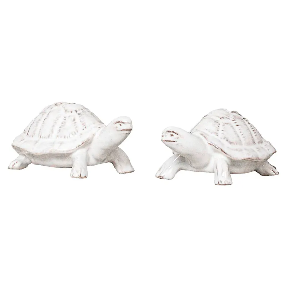 Clever Creatures Turtle Salt & Pepper Set - White, Ceramic image