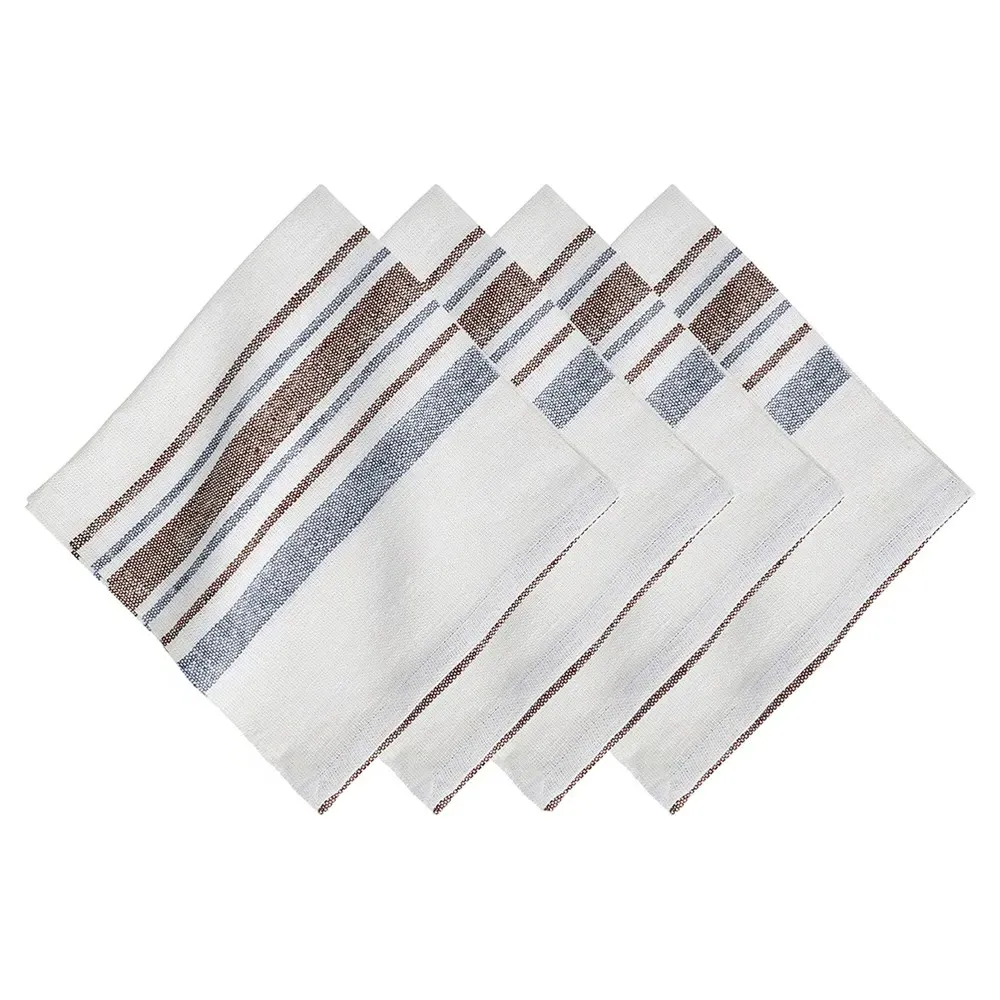 Cotton Stripe Napkin Set - Taupe image