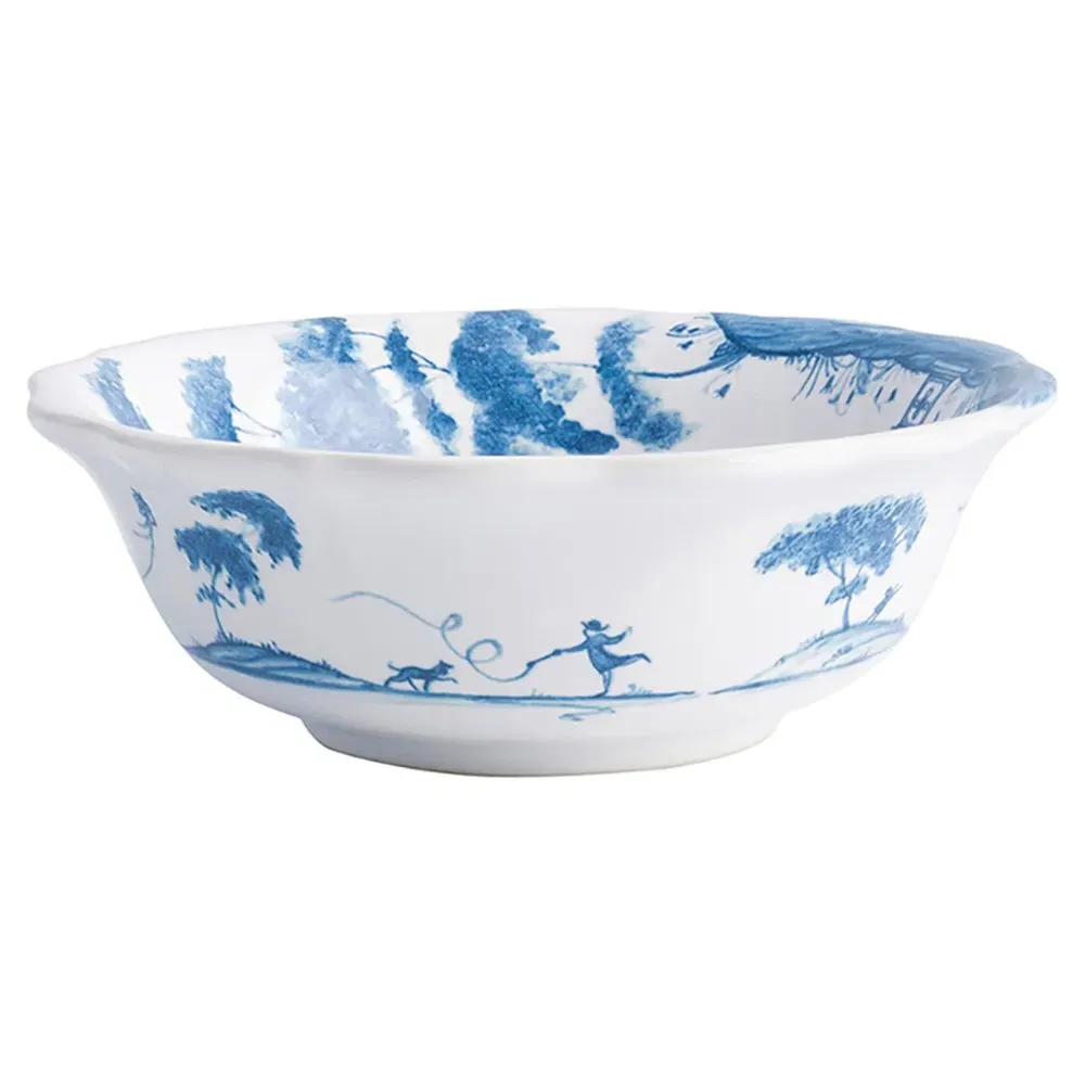 Country Estate Ceramic Serving Bowl - Blue