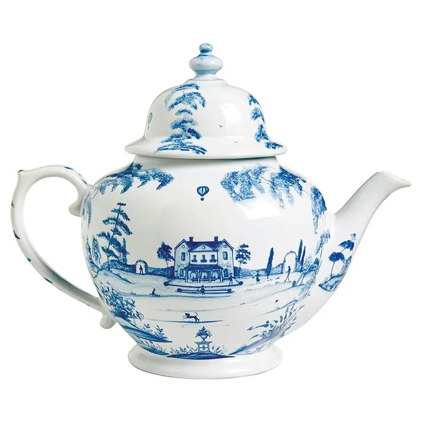 Country Estate Ceramic Teapot - Blue image