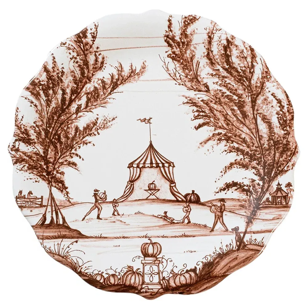 Country Estate Harvest Party Plate Set of 4 - Brown, Ceramic