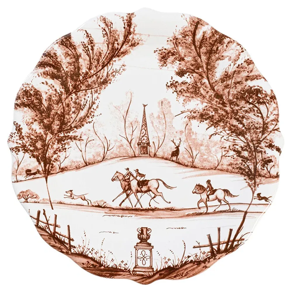 Country Estate Harvest Party Plate Set of 4 - Brown, Ceramic