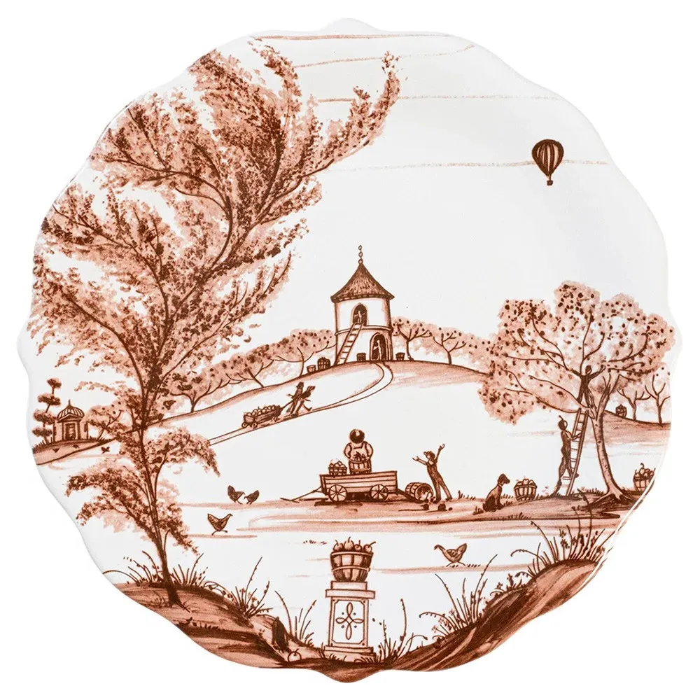 Country Estate Harvest Party Plate Set of 4 - Brown, Ceramic