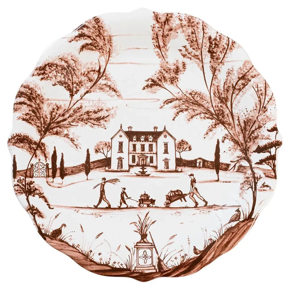 Country Estate Harvest Party Plate Set of 4 - Brown, Ceramic