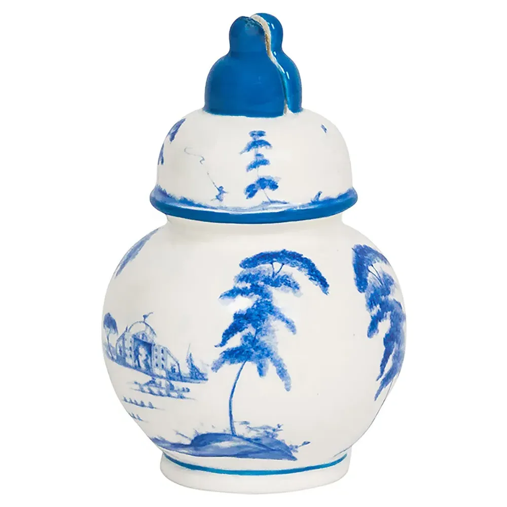 Country Estate Place Card Holder Set of 4 - Blue, Ceramic