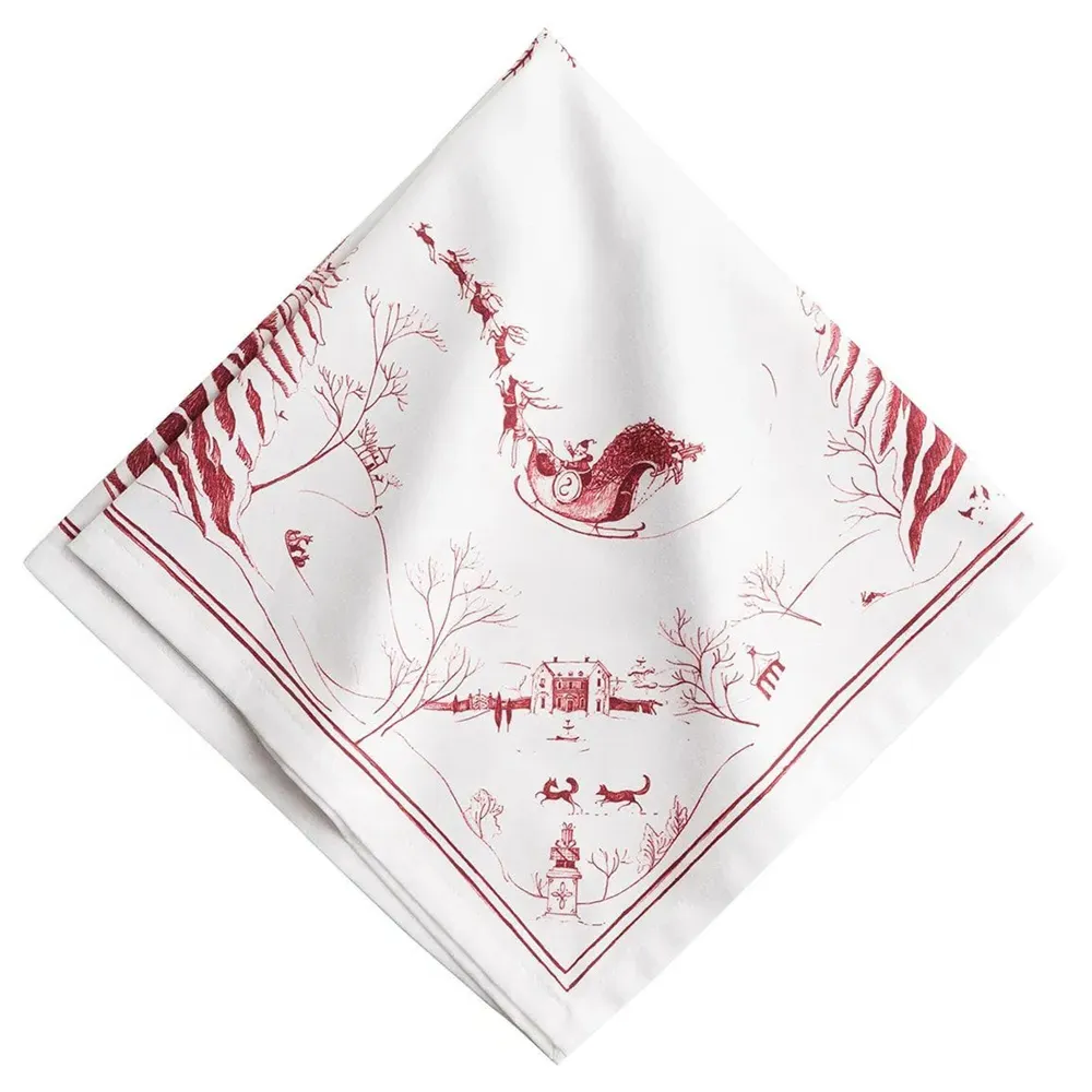 Country Estate Winter Frolic Napkin - Red, Cotton image