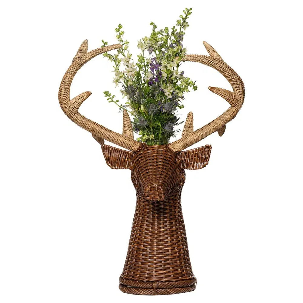 Devon Willow Stag Vase - Brown, Rattan