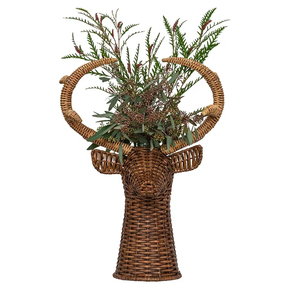 Devon Willow Stag Vase - Brown, Rattan