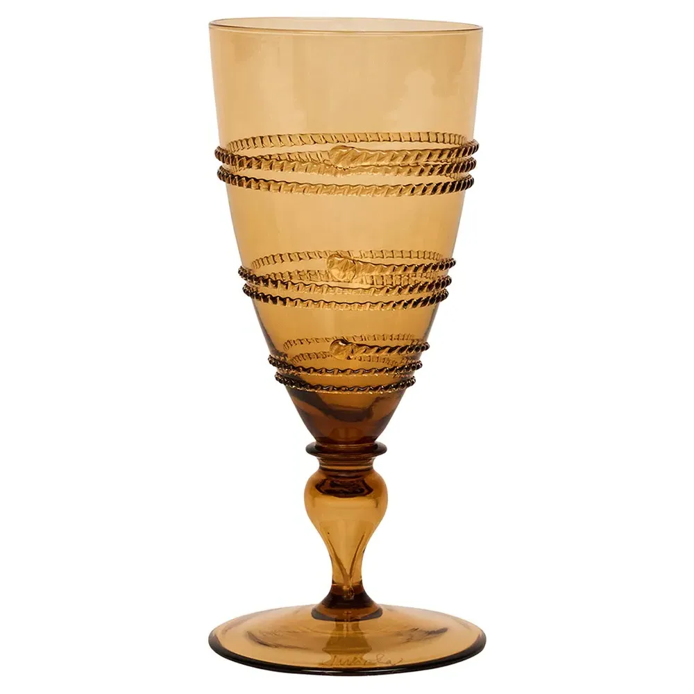 Ella Amber Glass Goblet - Brown