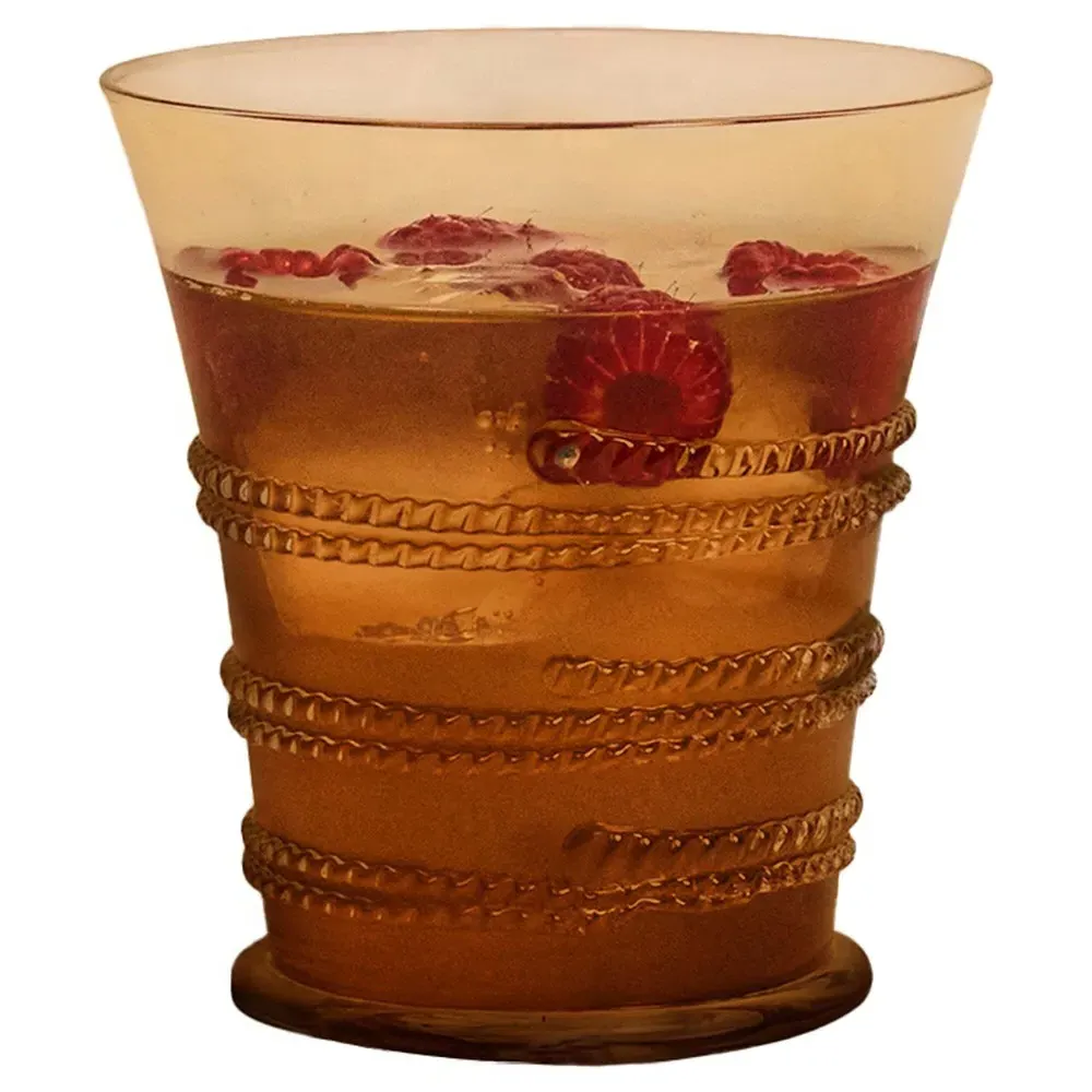 Ella Amber Glass Tumbler - Brown
