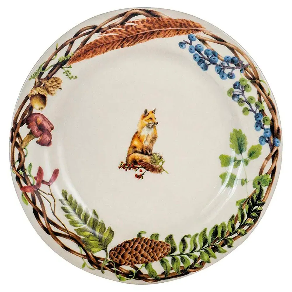 Forest Walk Animal Ceramic Salad Plate Set of 4 - Café Au Lait