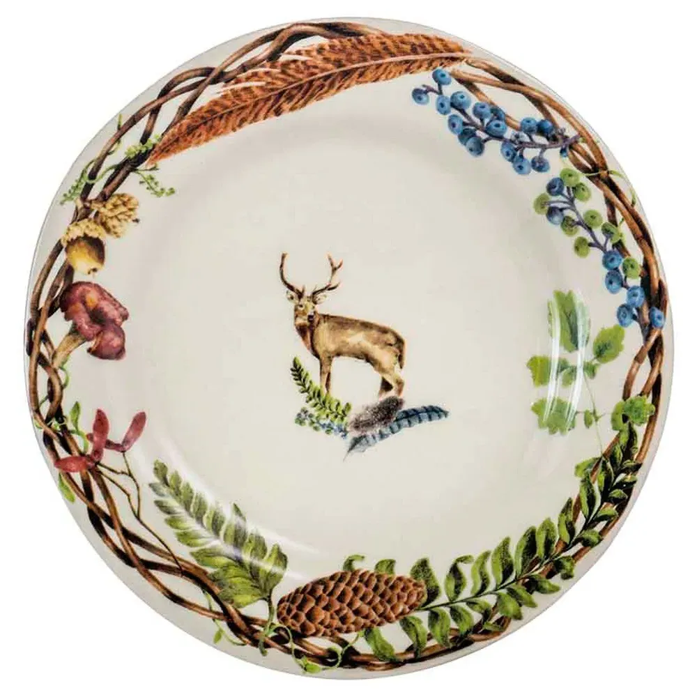 Forest Walk Animal Ceramic Salad Plate Set of 4 - Café Au Lait