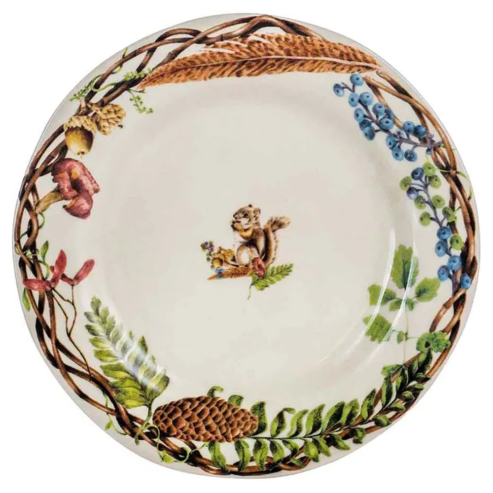 Forest Walk Animal Ceramic Salad Plate Set of 4 - Café Au Lait