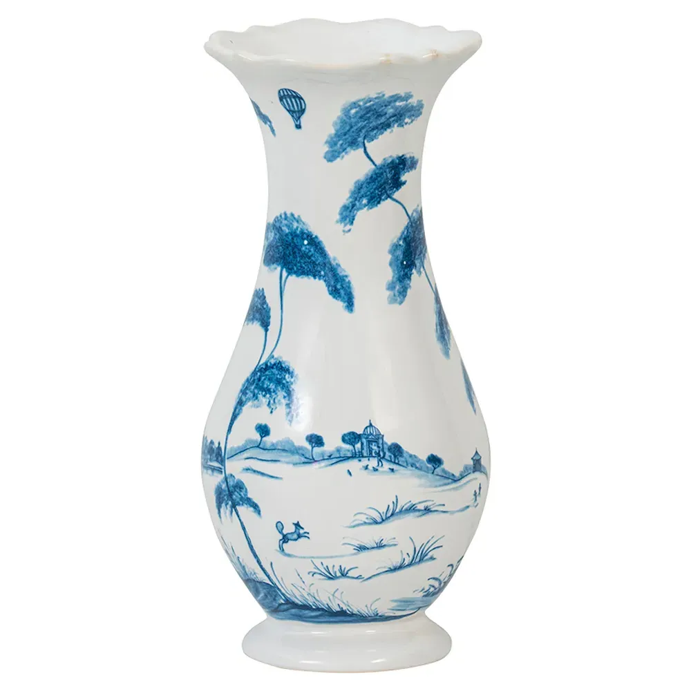 French Country Estate Delft Ceramic Table Vase - Blue