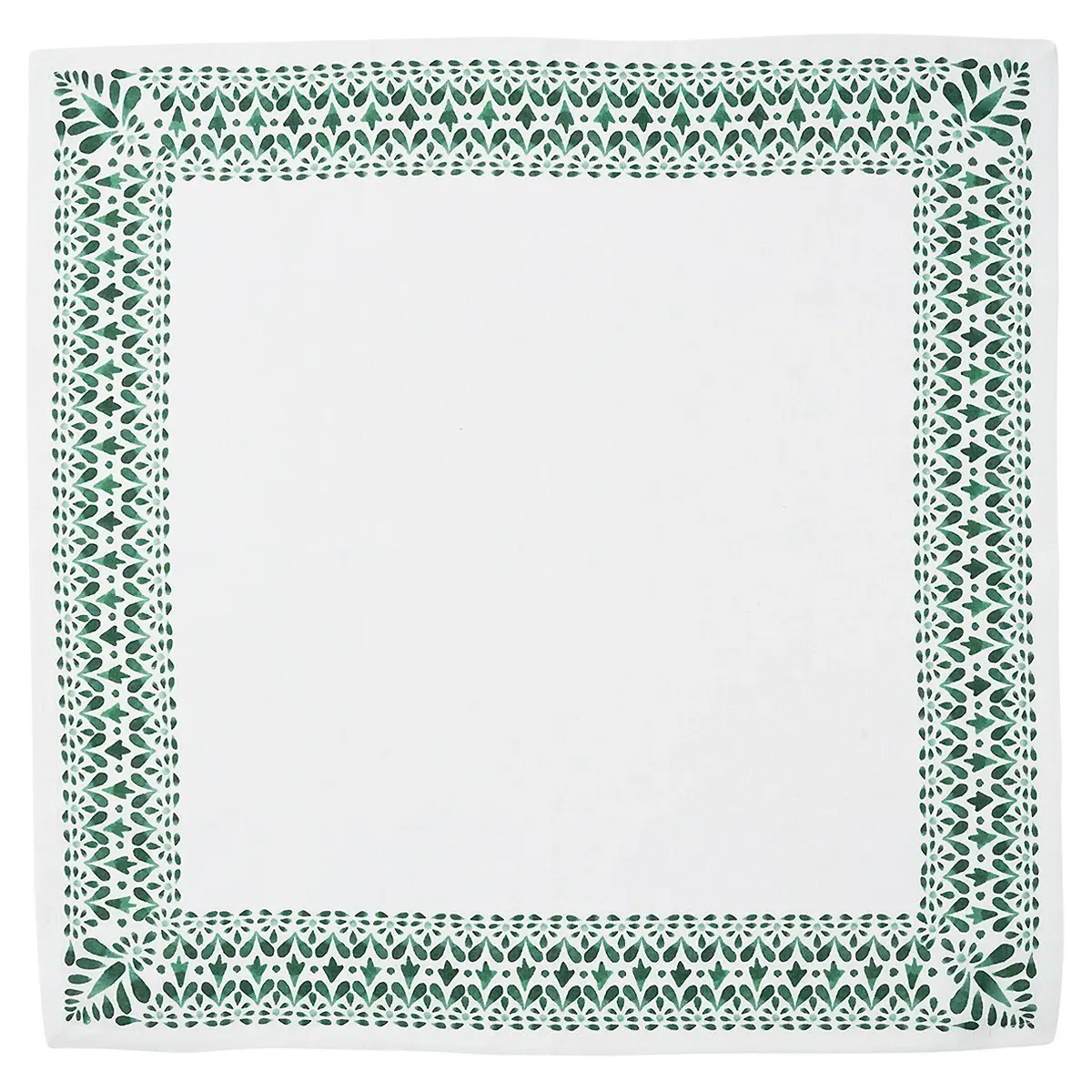 Iberian Border Linen Napkin Set of 4 - Evergreen