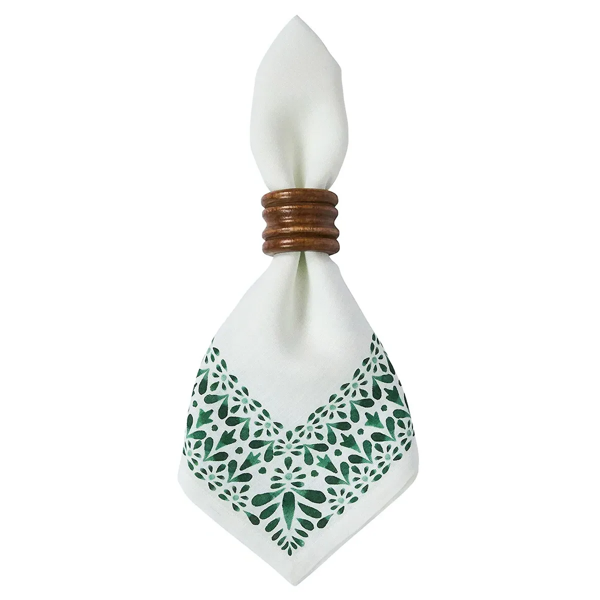 Iberian Border Linen Napkin Set of 4 - Evergreen