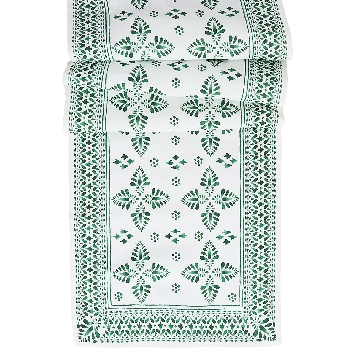 Iberian Border Linen Table Runner - Evergreen image