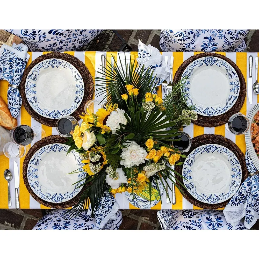 Iberian Journey Indigo Dinner Plate - White, Ceramic