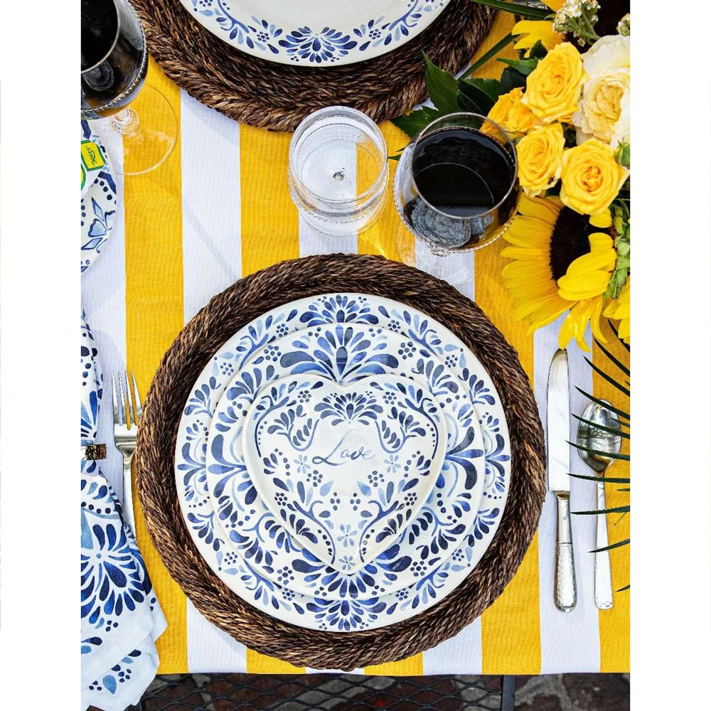 Iberian Journey Indigo Dinner Plate - White, Ceramic