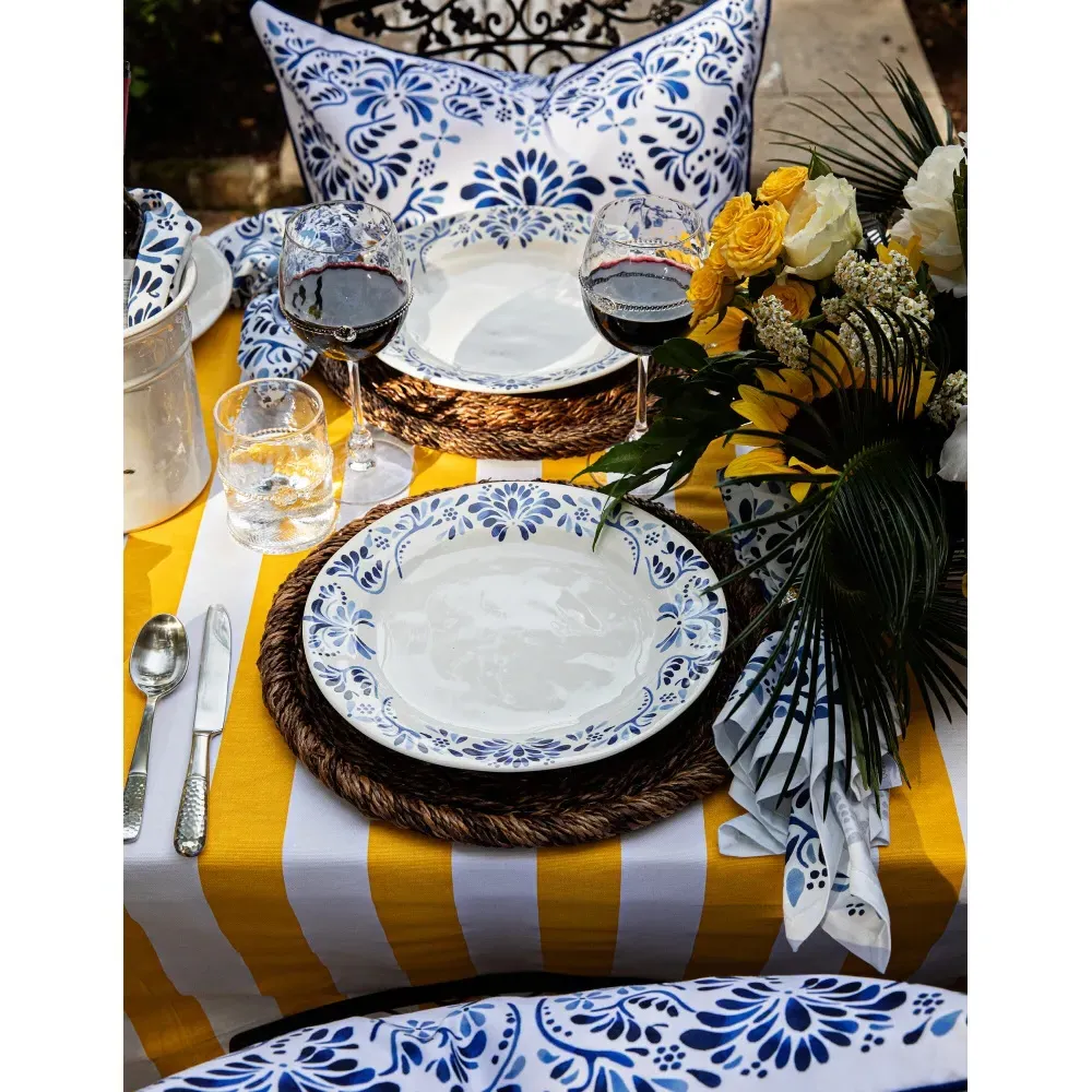 Iberian Journey Indigo Dinner Plate - White, Ceramic