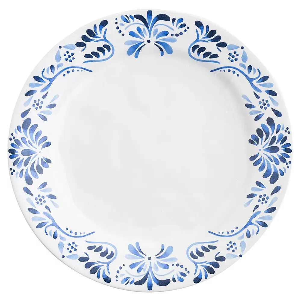 Iberian Journey Indigo Dinner Plate - White, Ceramic