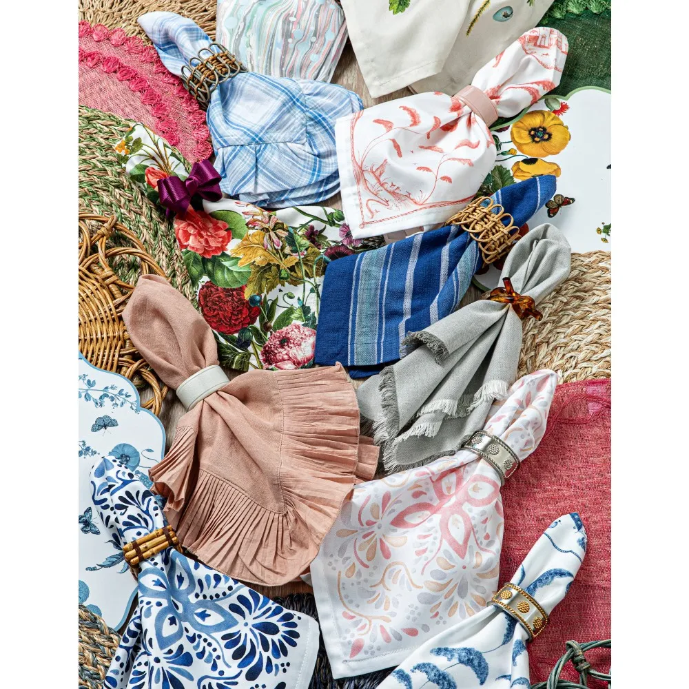 Iberian Journey Indigo Napkin - White, Cotton