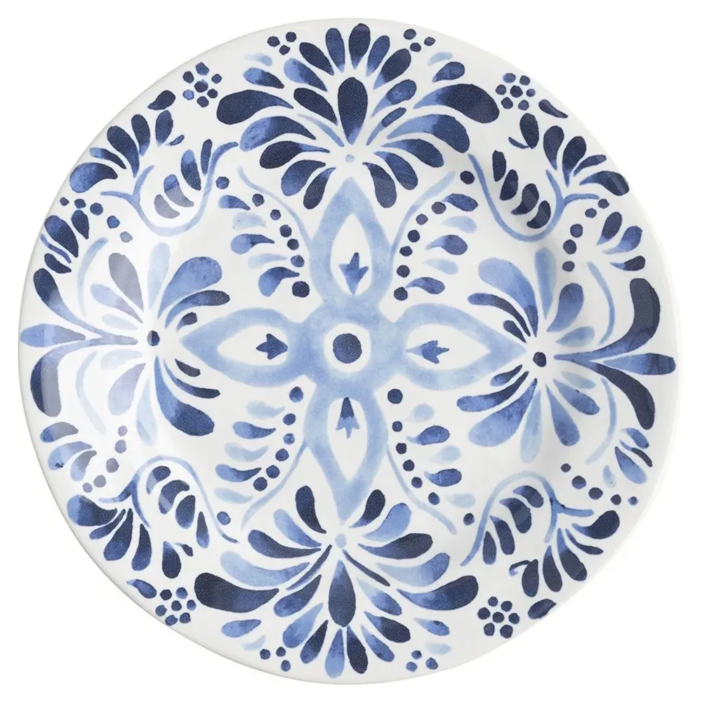 Iberian Journey Indigo Salad Plate - White, Ceramic