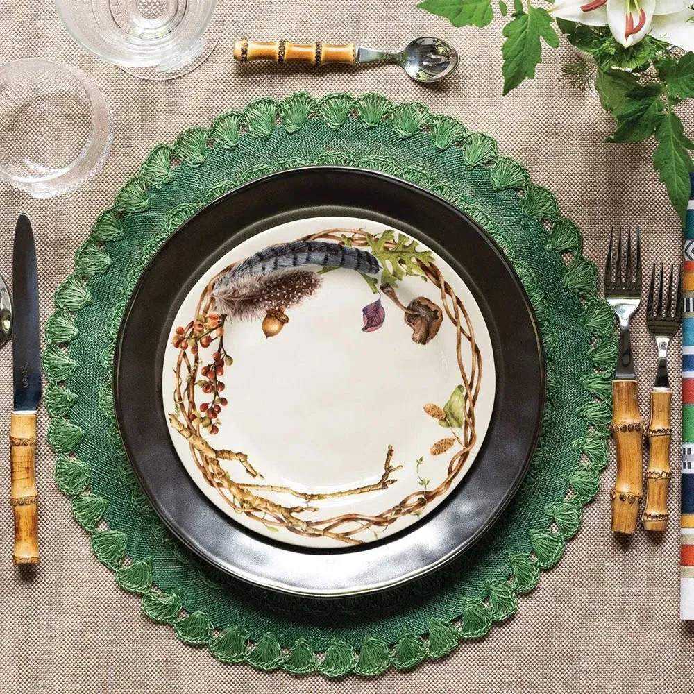 Isadora Sinamay Placemat - Evergreen