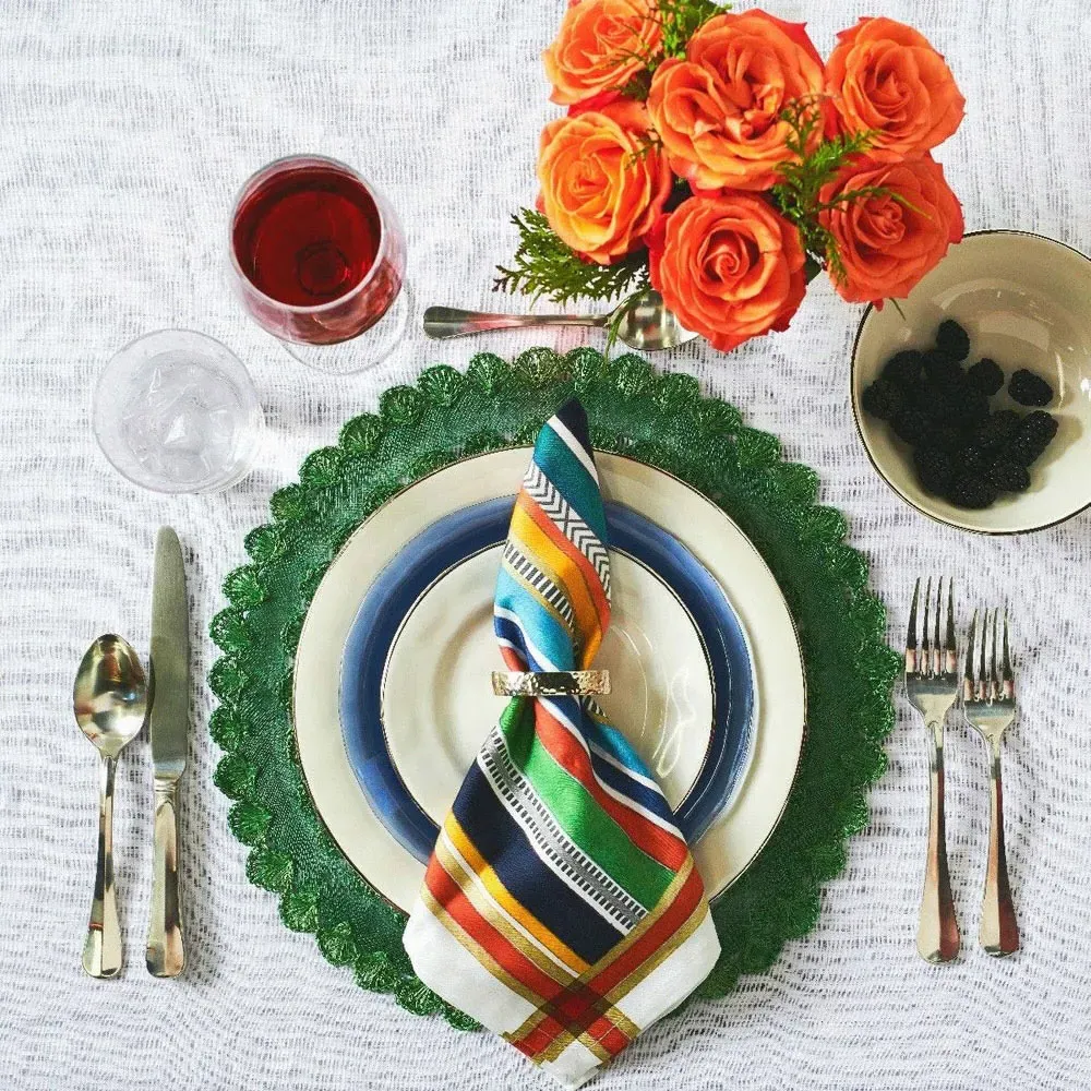 Isadora Sinamay Placemat - Evergreen