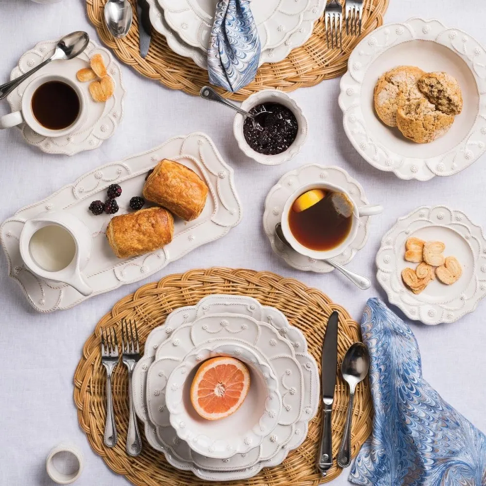 Jardins du Monde 4 Piece Place Setting - Whitewash, Ceramic