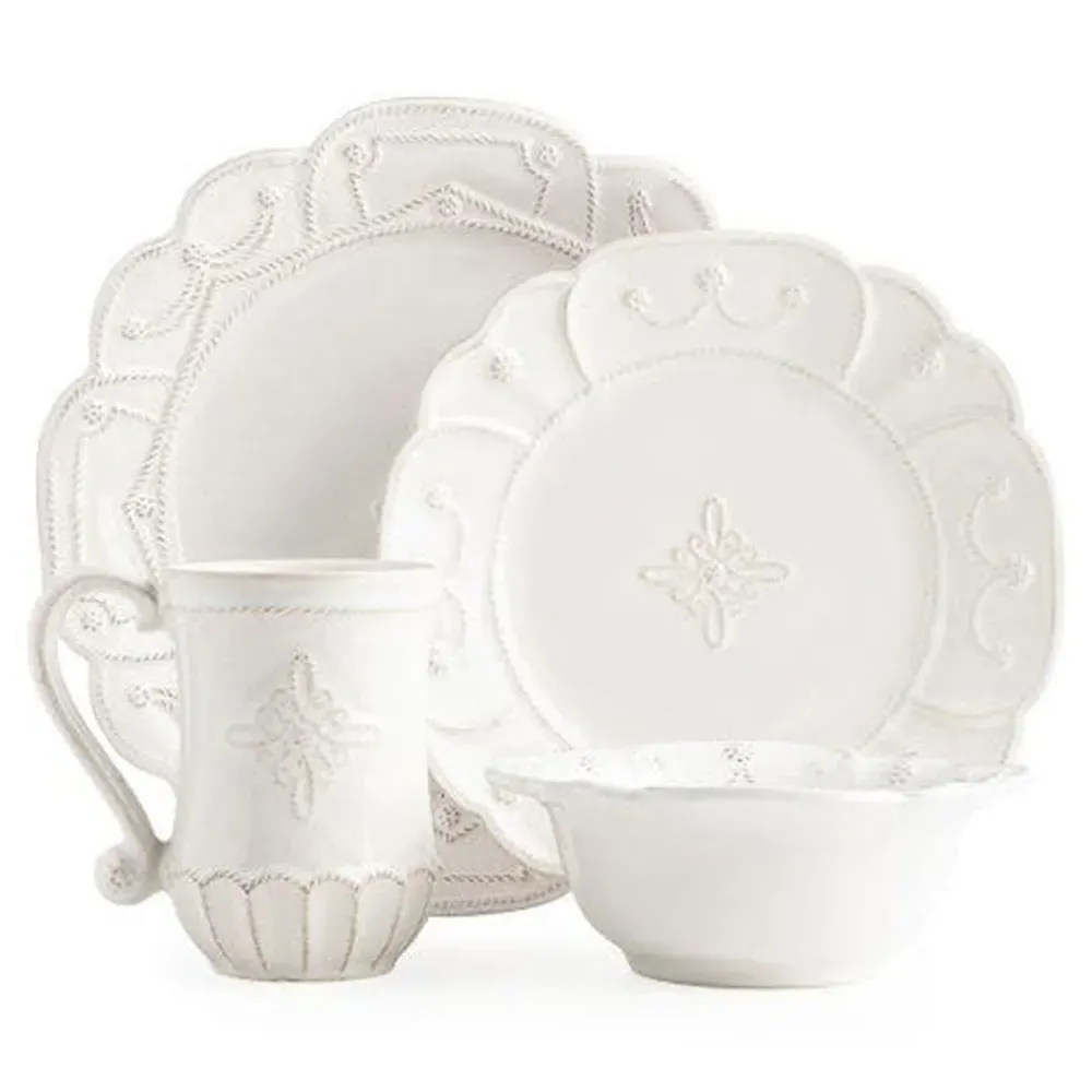 Jardins du Monde 4 Piece Place Setting - Whitewash, Ceramic
