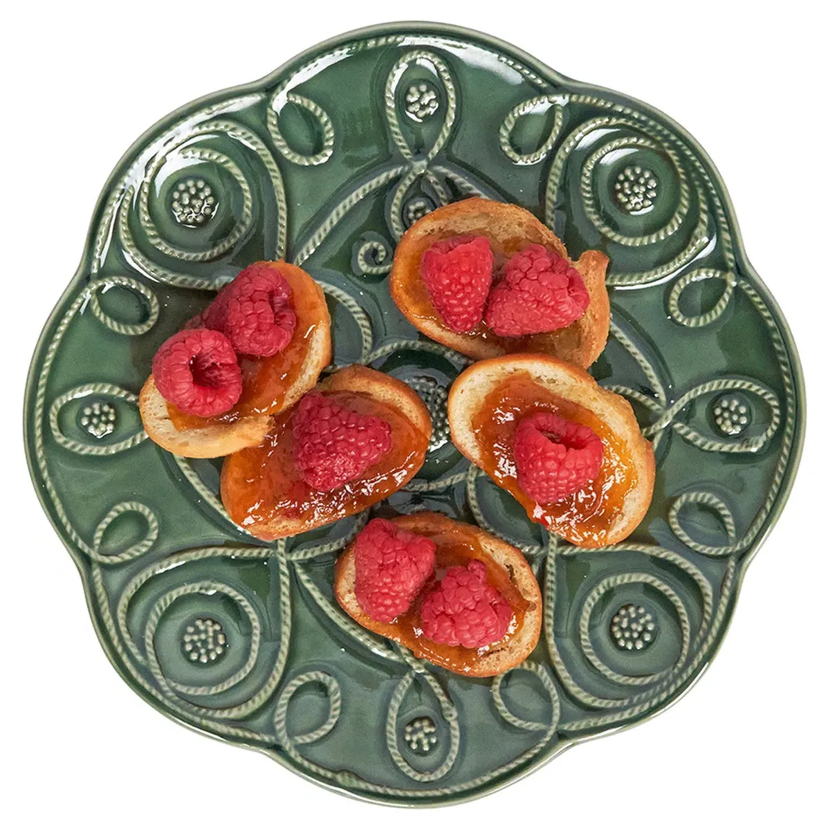 Jardins du Monde Salad Plate Set of 4 - Basil, Ceramic