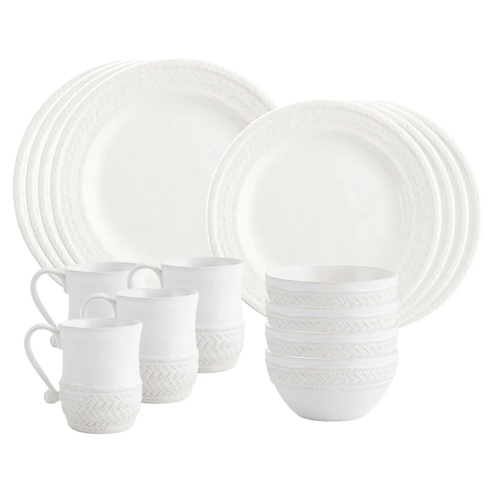 Le Panier 16 Piece Place Setting - Whitewash, Ceramic