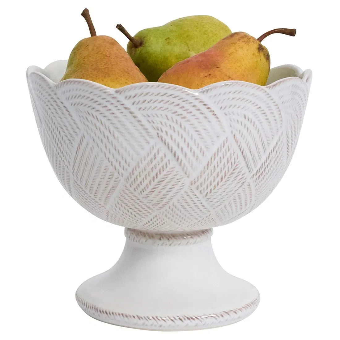 Le Panier Footed Serving Bowl - Whitewash, Ceramic
