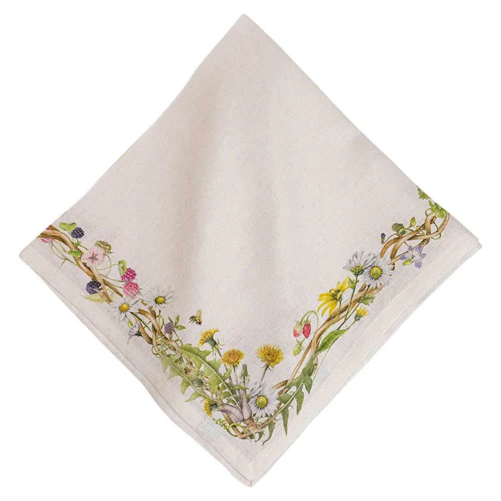 Meadow Walk Linen Napkin - White image