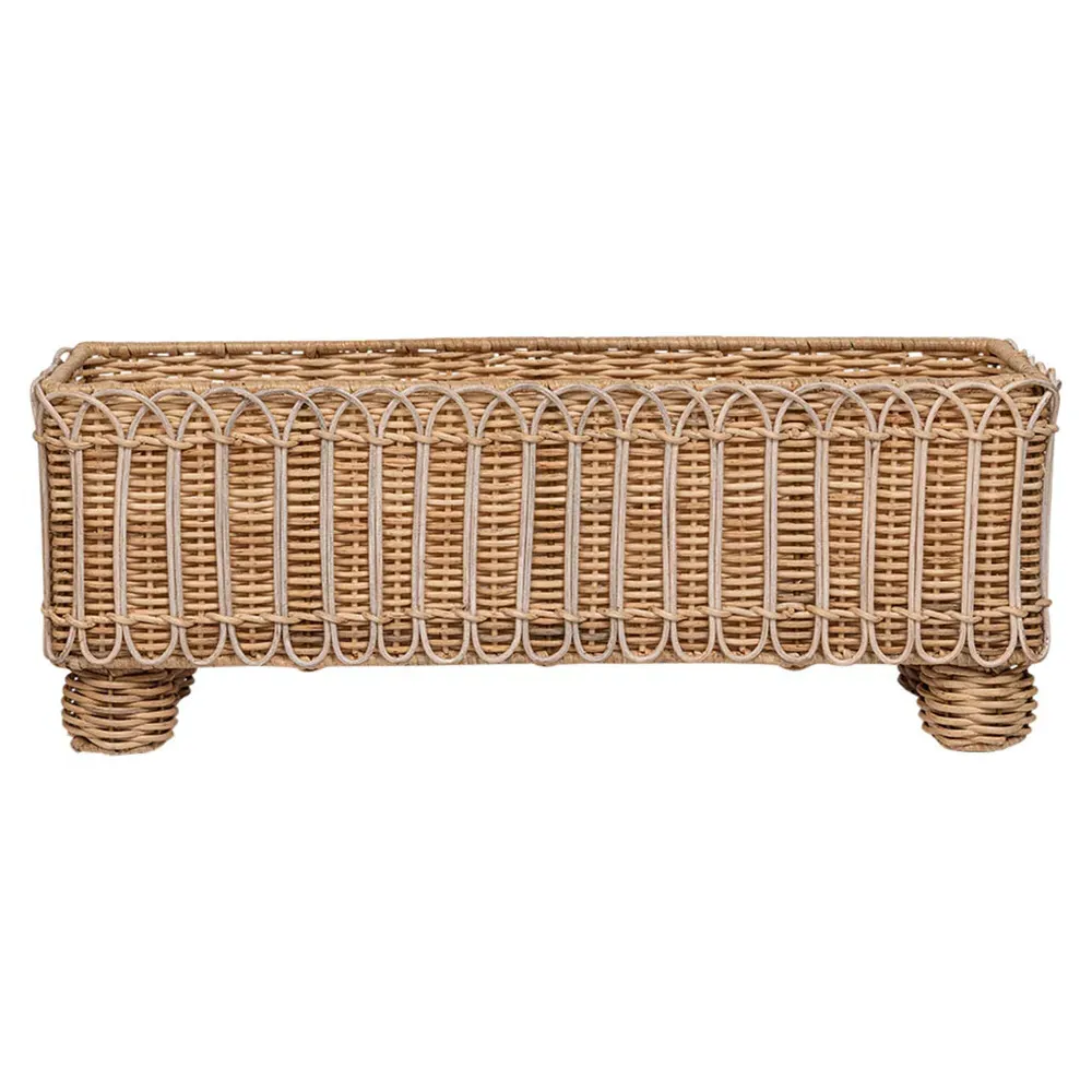 Provence Rectangular Planter - Whitewash, Rattan image