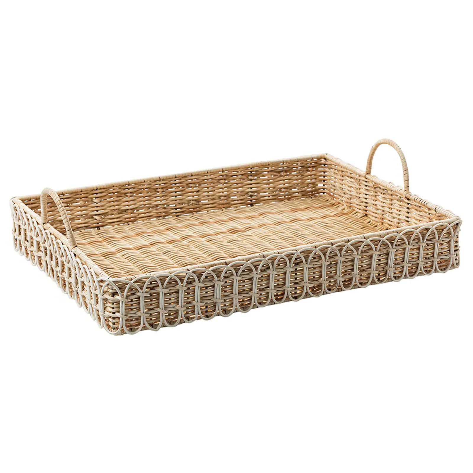 Provence Rectangular Tray - Whitewash, Rattan