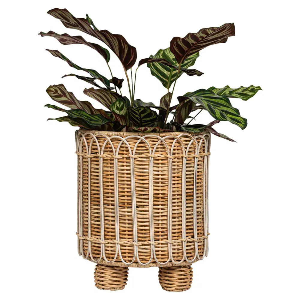 Provence Round Planter - Brown, Rattan
