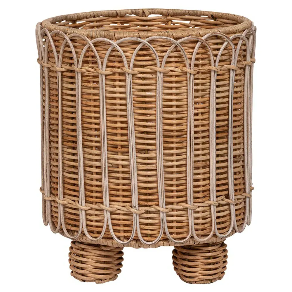 Provence Round Planter - Brown, Rattan image