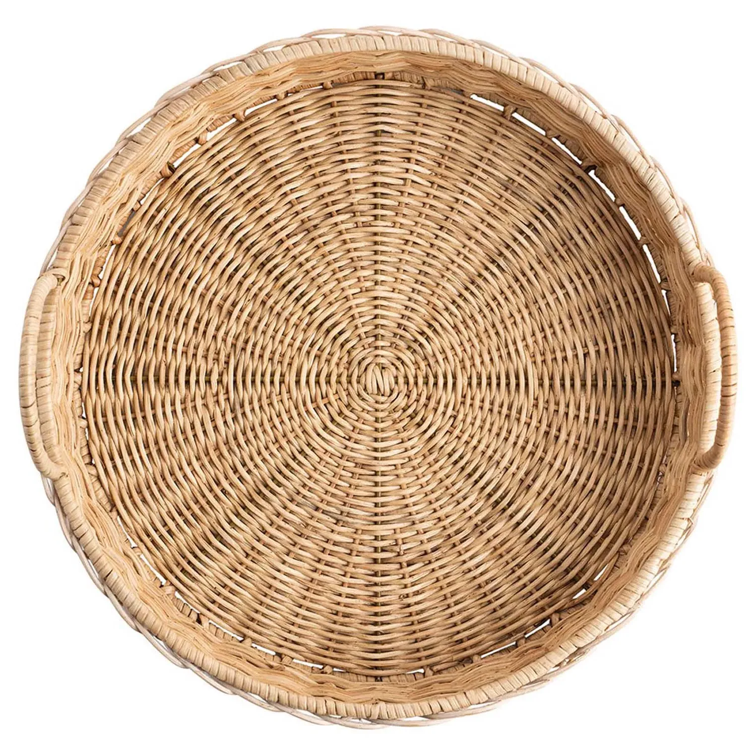 Provence Round Tray - Whitewash, Rattan