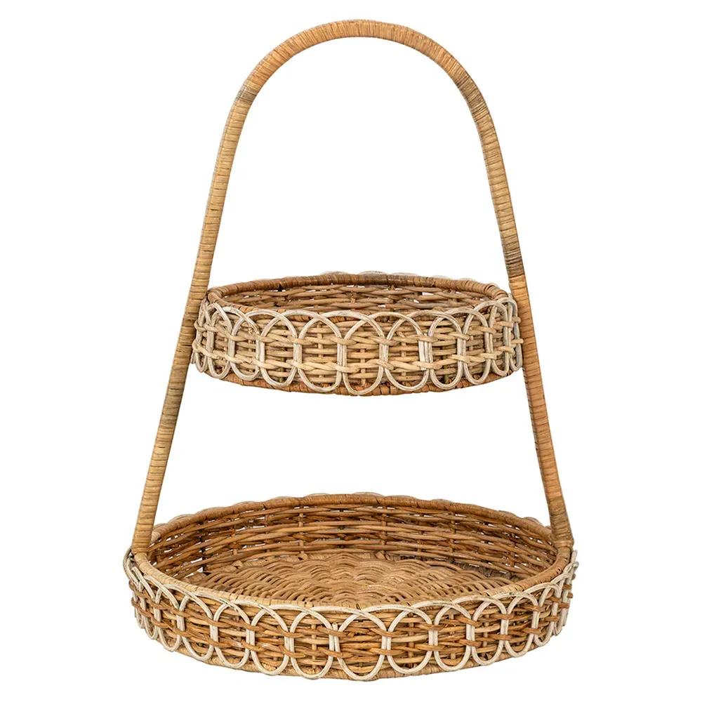 Provence Two Tiered Server - Brown, Wood