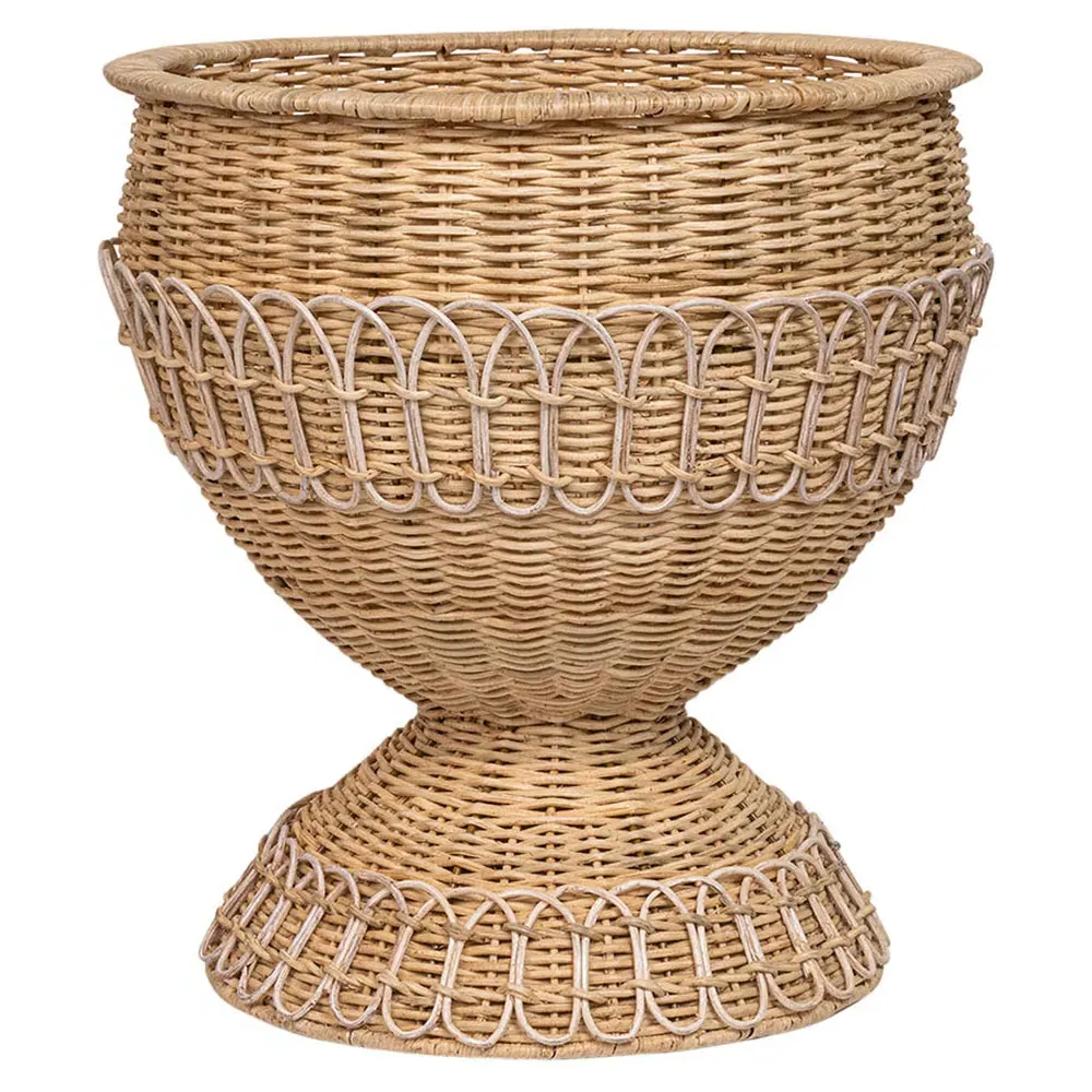Provence Urn Planter - Whitewash, Rattan