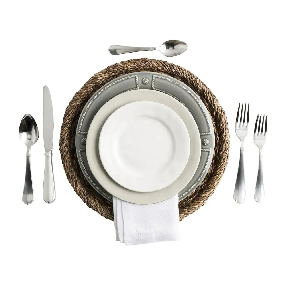 Round Charger Plate - Brown, Abaca
